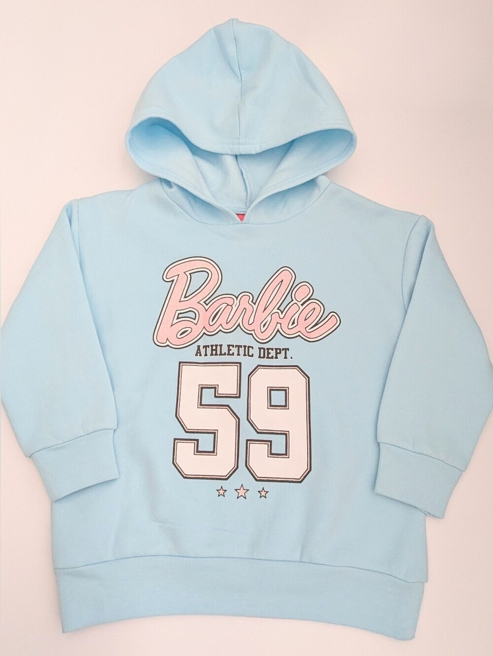 NWT Barbie Kids' (Size 4) Light Pastel Blue Sweatshirt Hoodie with Graphics